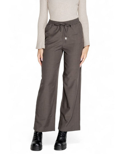 Only Gray Polyester Casual Pants