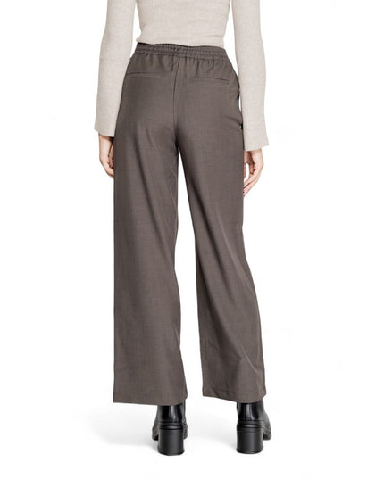 Only Gray Polyester Casual Pants