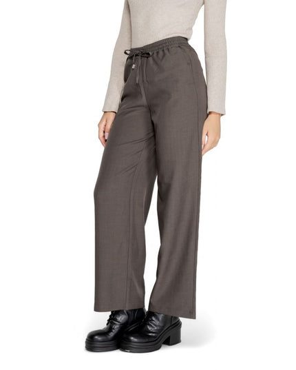 Only Gray Polyester Casual Pants