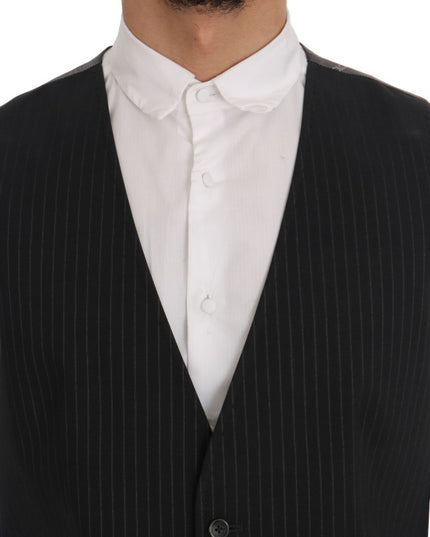 Dolce & Gabbana Gray STAFF Cotton Striped Vest