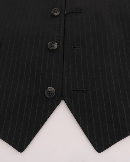 Dolce & Gabbana Gray STAFF Cotton Striped Vest