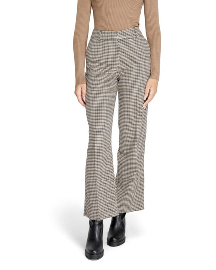 Only Beige Polyester Flared Pants