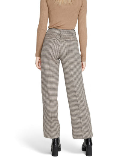 Only Beige Polyester Flared Pants