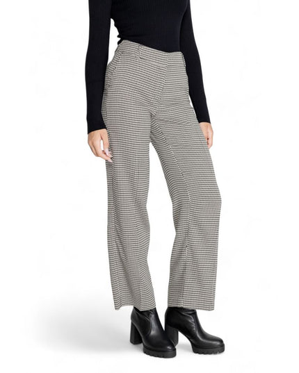 Only Black Polyester Flared Pants