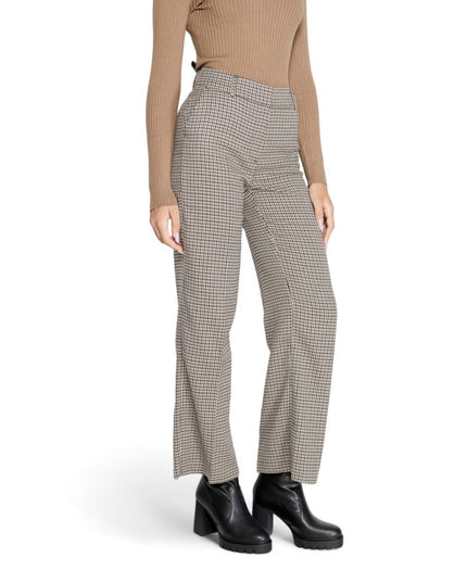 Only Beige Polyester Flared Pants