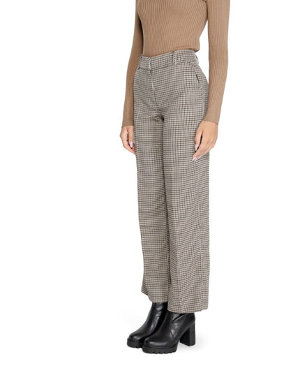 Only Beige Polyester Flared Pants