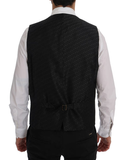 Dolce & Gabbana Gray STAFF Cotton Striped Vest