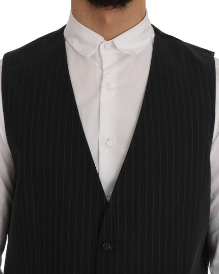 Dolce & Gabbana Gray STAFF Cotton Striped Vest