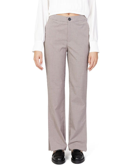 Only Beige Polyester Flared Pants