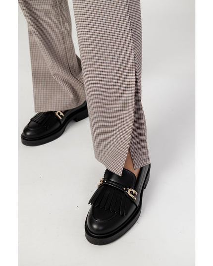 Only Beige Polyester Flared Pants