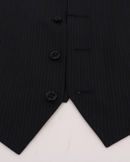 Dolce & Gabbana Black STAFF Wool Striped Vest