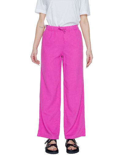 Only Pink Linen Casual Pants