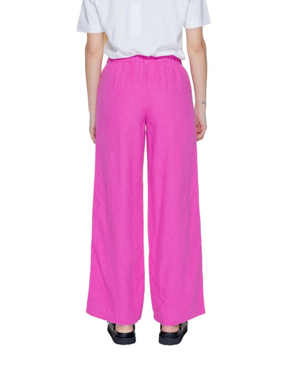 Only Pink Linen Casual Pants