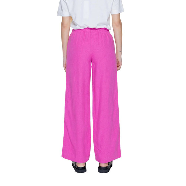 Only Pink Linen Casual Pants