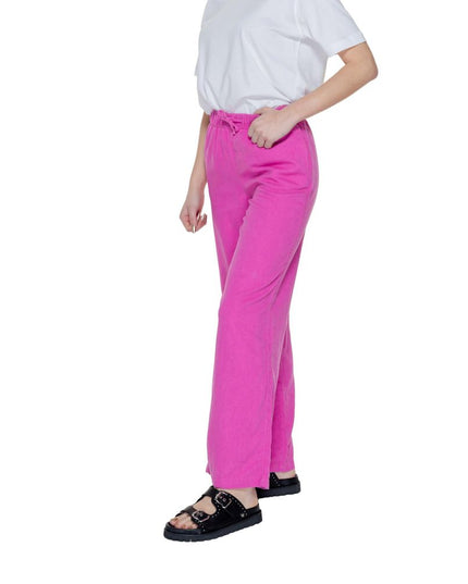 Only Pink Linen Casual Pants
