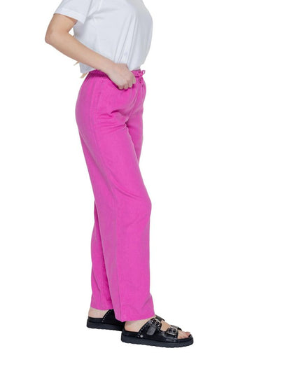 Only Pink Linen Casual Pants