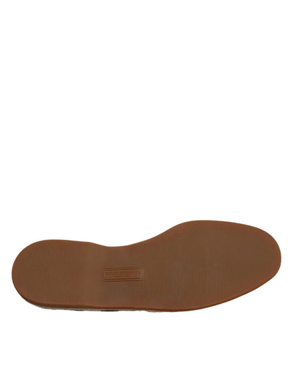 Dolce & Gabbana Black White Stripes Slip On Espadrille Shoes