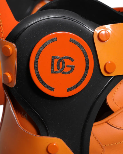 Dolce & Gabbana Orange Multi Panel Chunky High Top Sneakers Shoes