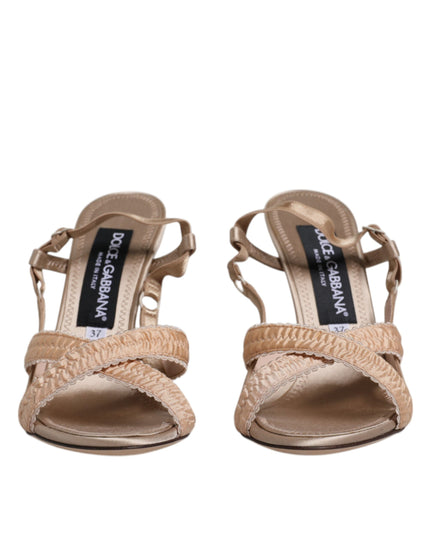 Dolce & Gabbana Beige Keira Slingback Heels Sandals Shoes