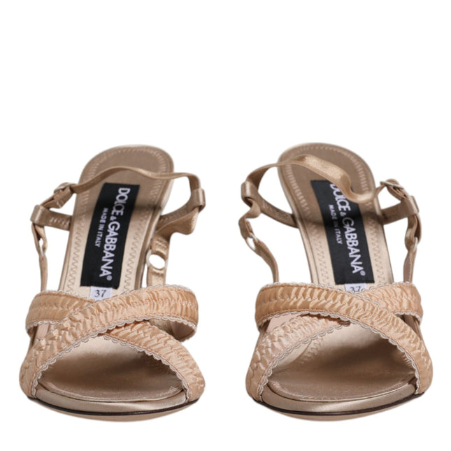 Dolce & Gabbana Beige Keira Slingback Heels Sandals Shoes