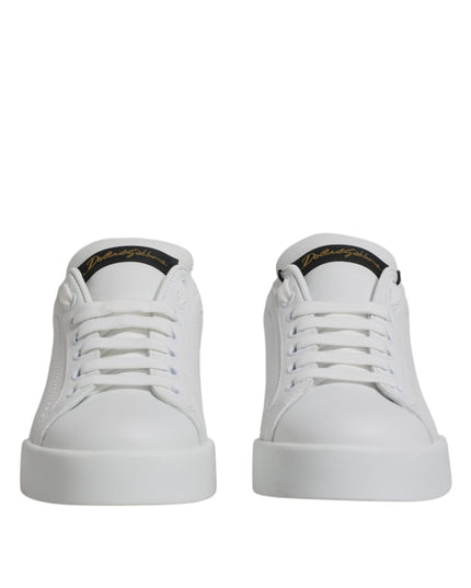 Dolce & Gabbana White Leather Classic Low Top Sneakers Shoes
