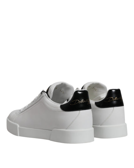 Dolce & Gabbana White Leather Classic Low Top Sneakers Shoes