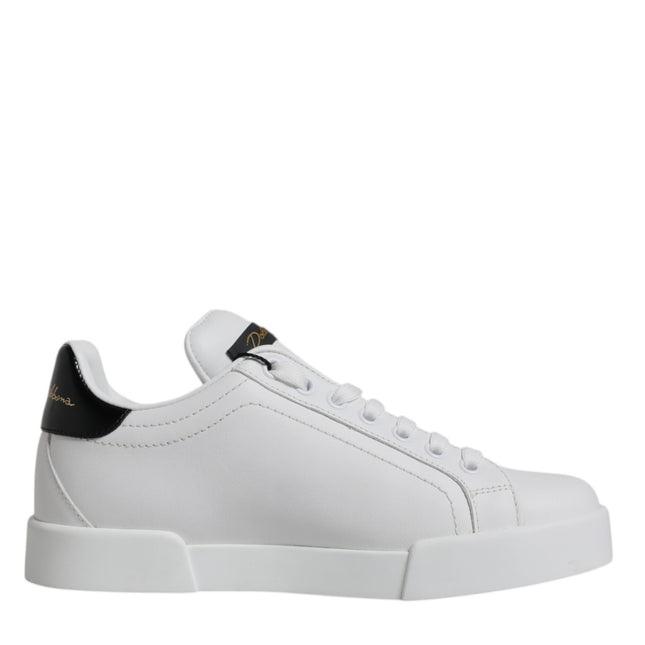 Dolce & Gabbana White Leather Classic Low Top Sneakers Shoes