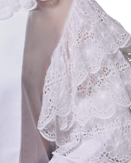 Dolce & Gabbana White Cotton Poplin Shirt Dress Blouse Top