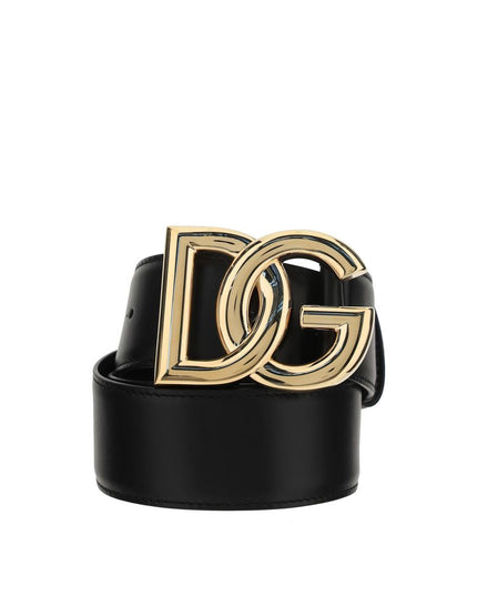 Dolce & Gabbana Black Calf Leather Bos Taurus Regular Belt