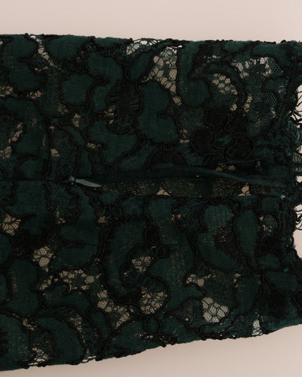 Dolce & Gabbana Green Floral Lace Leggings Pants