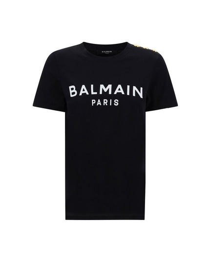 Balmain Black Cotton T-Shirt