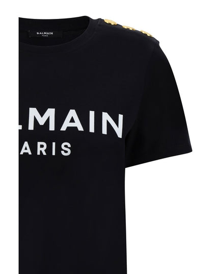 Balmain Black Cotton T-Shirt