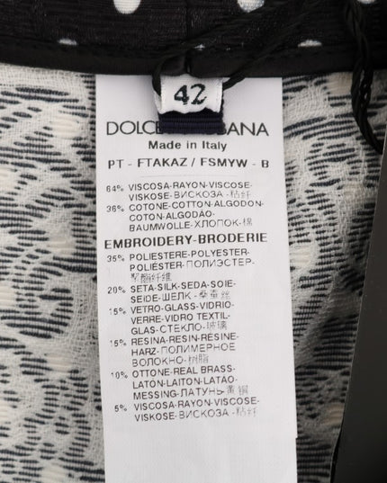 Dolce & Gabbana Black Polka Dot Sicily Crystal Pants