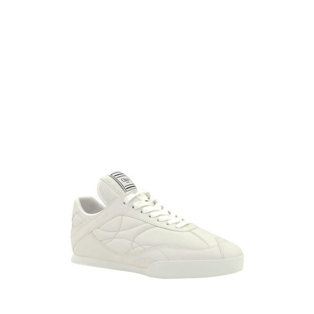Chloé White Calf Leather Bos Taurus Low Top Sneakers