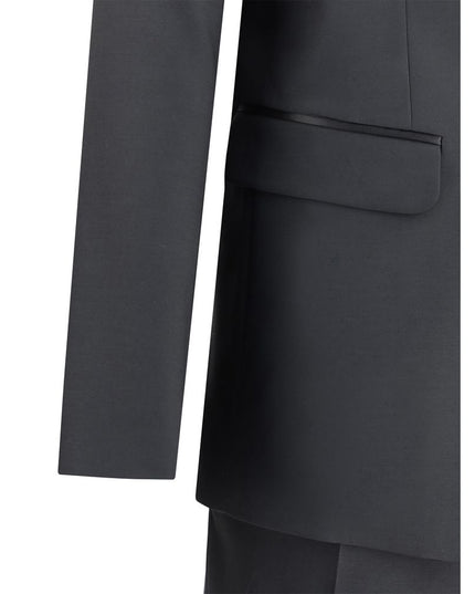 Dsquared² Black Fleece Wool Two-Piece Suit