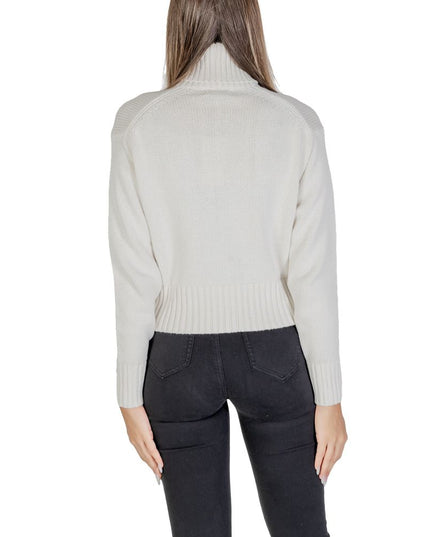 Calvin Klein Jeans Cream Cotton Turtleneck