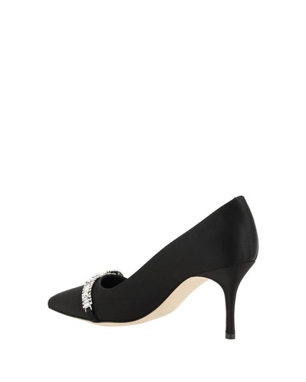 Manolo Blahnik Black Asapump Satin Pumps