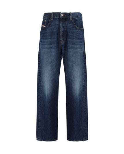 Diesel Blue Cotton Relaxed Fit Jeans