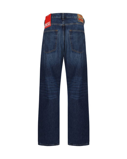 Diesel Blue Cotton Relaxed Fit Jeans