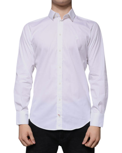 Dolce & Gabbana White Cotton Blend Men MARTINI Dress Shirt