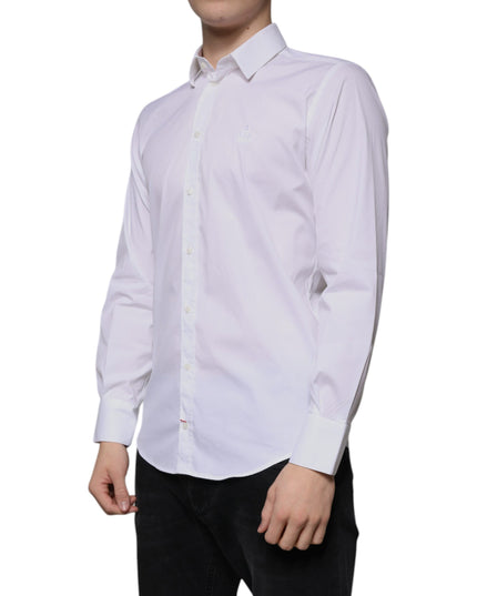 Dolce & Gabbana White Cotton Blend Men MARTINI Dress Shirt