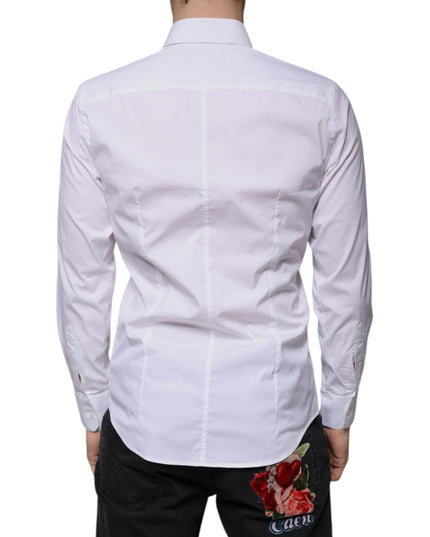 Dolce & Gabbana White Cotton Blend Men MARTINI Dress Shirt