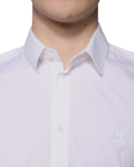 Dolce & Gabbana White Cotton Blend Men MARTINI Dress Shirt