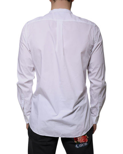 Dolce & Gabbana White Cotton Slim Fit MARTINI Dress Shirt