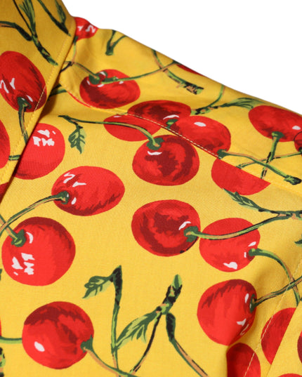 Dolce & Gabbana Yellow Cherry Cotton MARTINI Dress Shirt