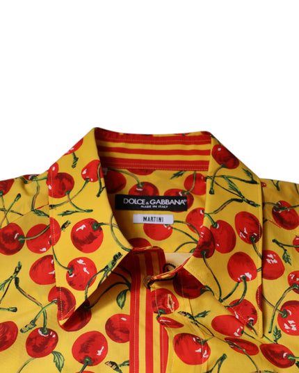 Dolce & Gabbana Yellow Cherry Cotton MARTINI Dress Shirt