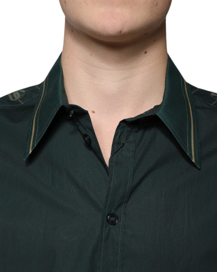 Dolce & Gabbana Green Logo Long Sleeve MARTINI Casual Shirt