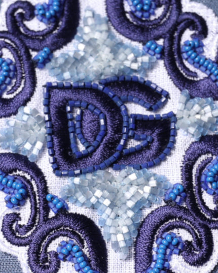 Dolce & Gabbana Blue Logo Long Sleeve Button Down Casual Shirt