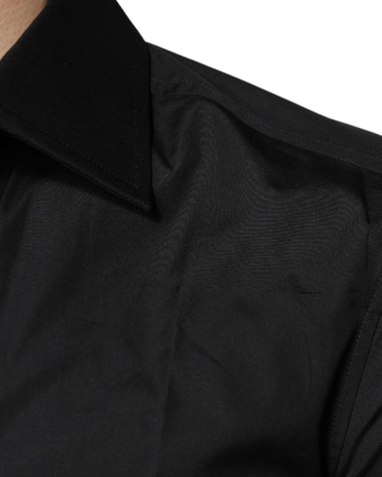 Dolce & Gabbana Black Cotton Formal Long Sleeves Dress Shirt