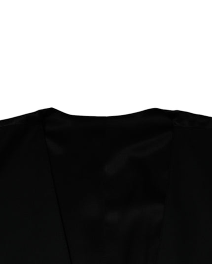 Dolce & Gabbana Black Wool Formal Dress Men Waistcoat Vest